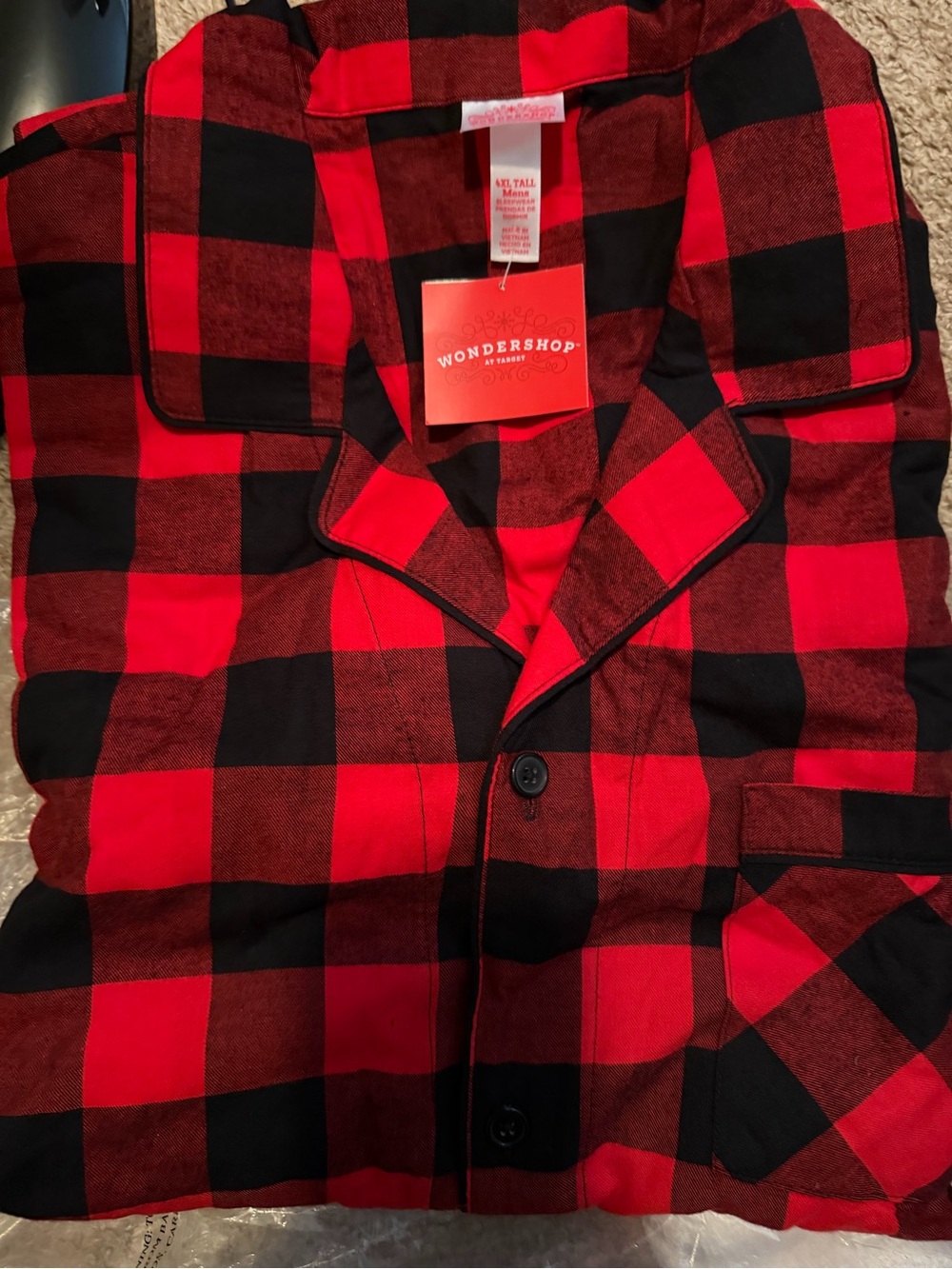 WonderShop Target Men’s 4XLT Big & Tall Buffalo Plaid Pajama Set NWT